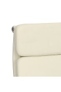 Fotel biurowy CH2191T biała skóra chrom - d2design